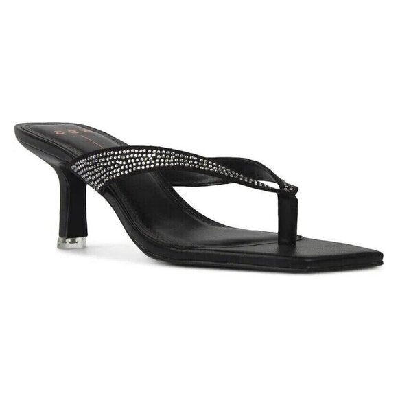 black suede studio Shoes - BLACK Suede Studio "Estelle" Sandals BNWOT Heels Women New Crytstals